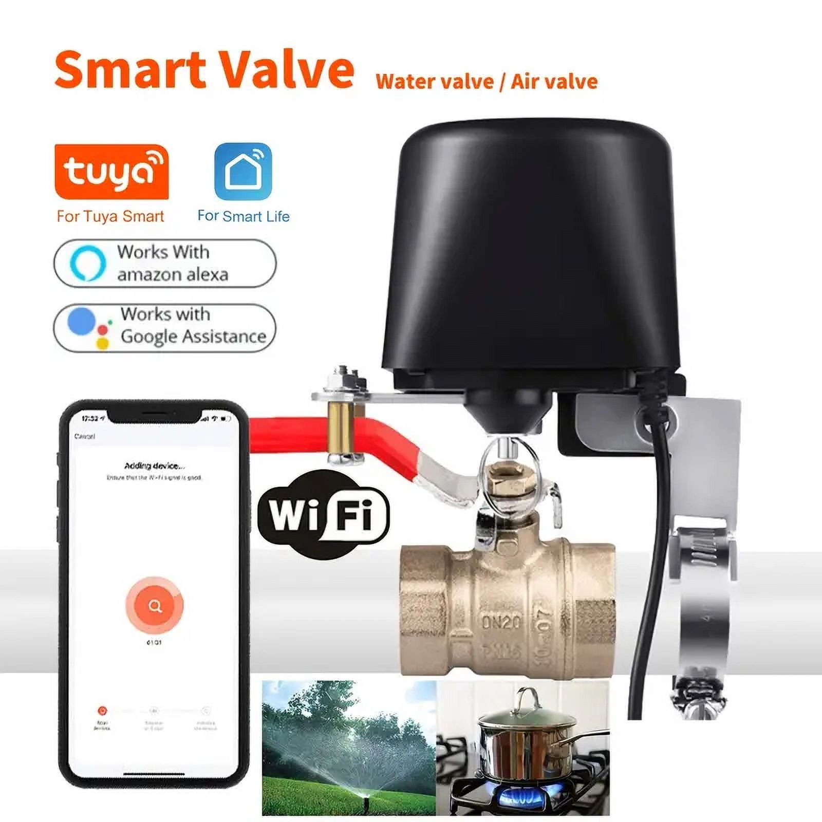 WIFI Smart Valve WIFI Control Water Valve Compatible With Alexa, Google