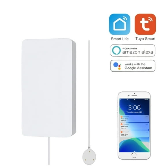 Tuya Bluetooth Water Leak Detector, Smart WiFi Flood Safety Sensor, Wireless Water Level Alert, Suitable for Kitchen, Bathroom