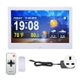 thumbnail image 1 of WIFI Weather Clock 10in 100?240V White Date Time Temperature Humidity Color Display Alarm Clock with Remote Control Support Photos Videos Music Play UK Plug, 1 of 5