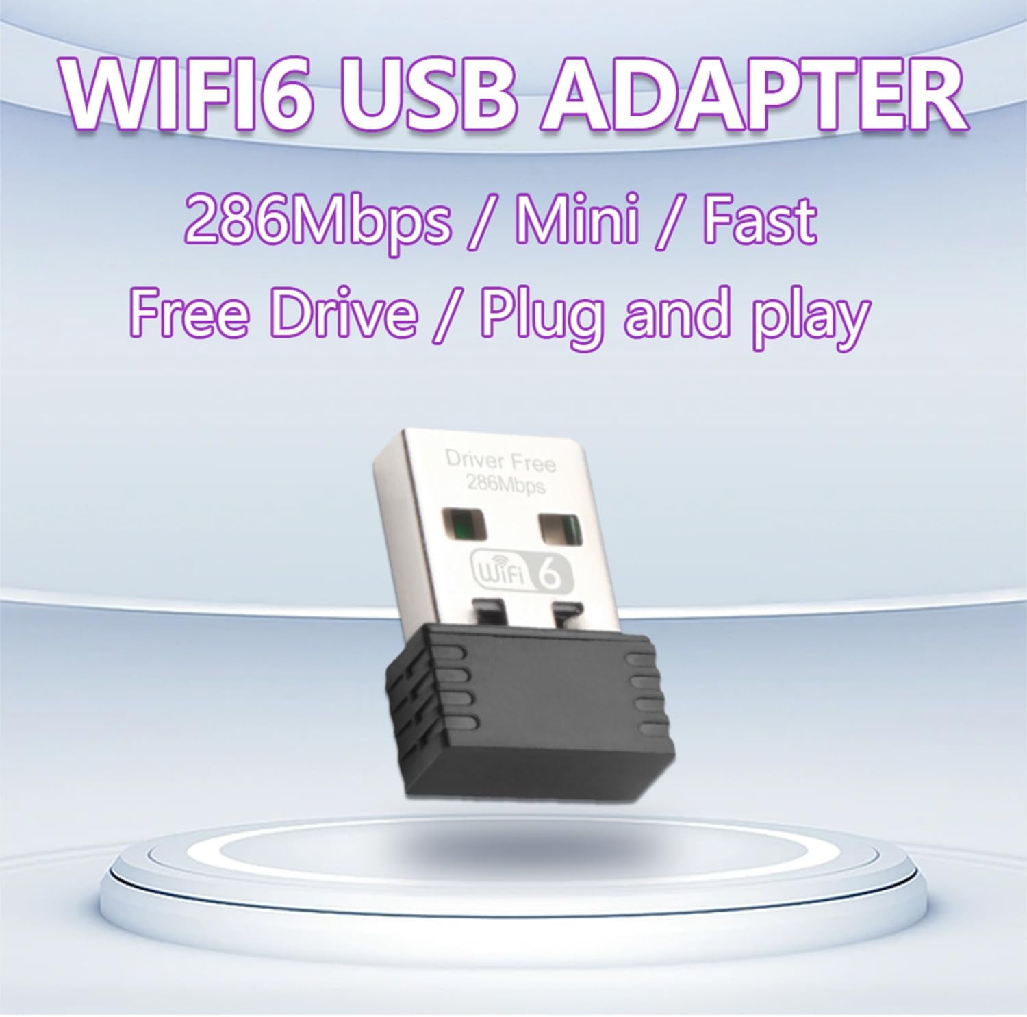 WIFI6 Mini WiFi Dongle 286.8Mbps 2.4GHz Wireless External Receiver for ...