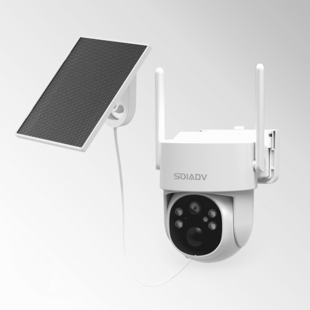 WiFi6 Wireless Security Camera System Solar Battery 2K PTZ ,Waterproof PIR Detection, Home Surveillance Camera with Color Night Vision