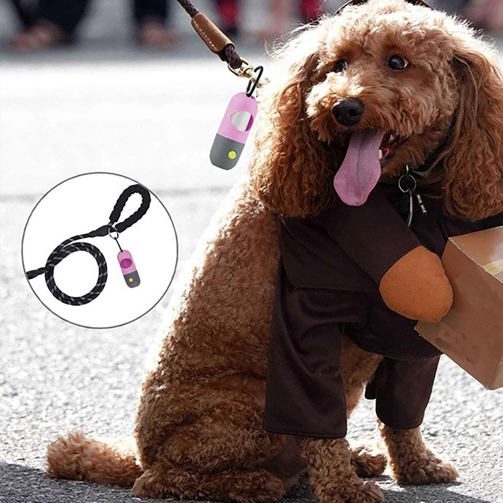 WIFKLSIIPG Dog Poop Bag Dispenser with Built in LED Flashlight and