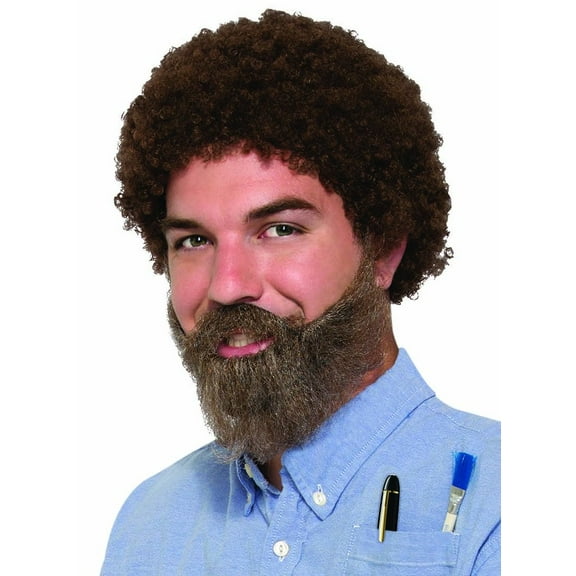 Forum Novelties Men's Wig-80's Man Wig, Beard and Mous, Brown, Standard Adult Teen