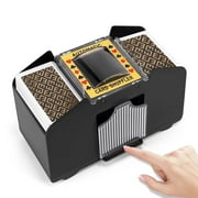 WIGACH 4 Deck Automatic Card Shuffler for UNO, Texas Hold'em, Poker, Home Card Games, Blackjack, Battery Operated Electric Poker Shuffling Machine