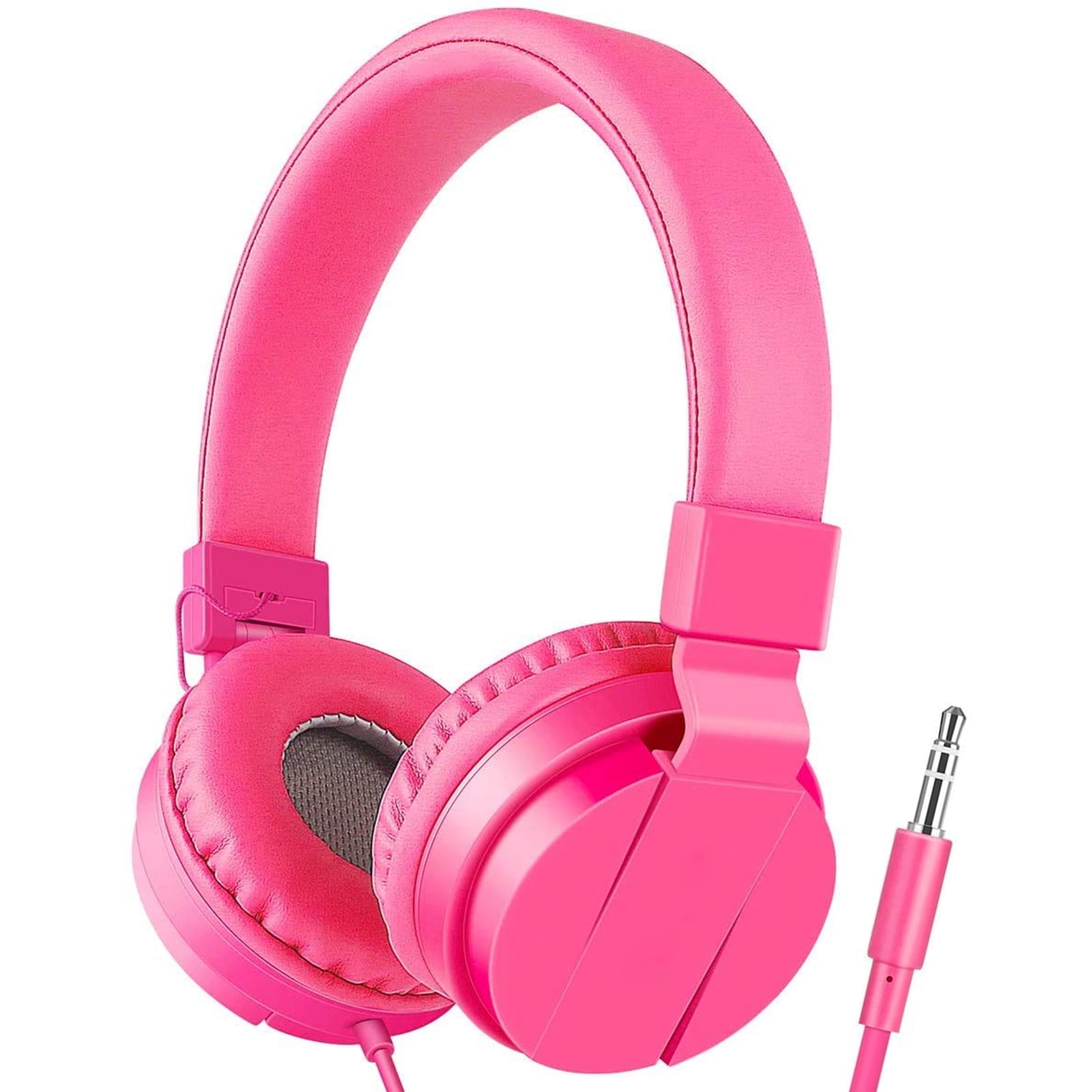 WIGACH Kids Headphones for Boys Girls - Child Student Headset Wired Plug Toddler Earphones School Teen on Ear for Computer | Laptop | Plane Travel | Game, PINK