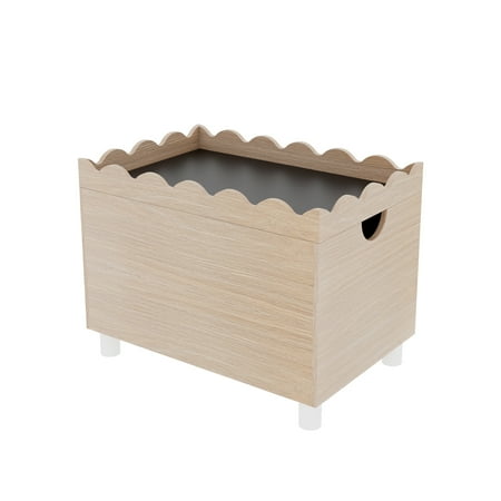House of Happy Wiggle Wooden Kids Toy Storage Trunk with Lift-Off Top, Natural Finish
