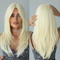 thumbnail image 1 of WIGS Long 613 Blonde Wig with Bangs Straight Wigs for Women,Heat Resistant Layered Synthetic Wigs for Daily Use, 1 of 6