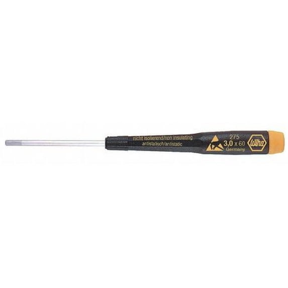 WIHA TOOLS 27539 ESD Precision Screwdriver Hex 5/64" 2 7/16 in Round