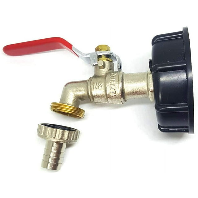 WIHE 1000L Tank Faucet, S60X6 IBC Drain Tank Adapter, 1/2 Inch Tap ...