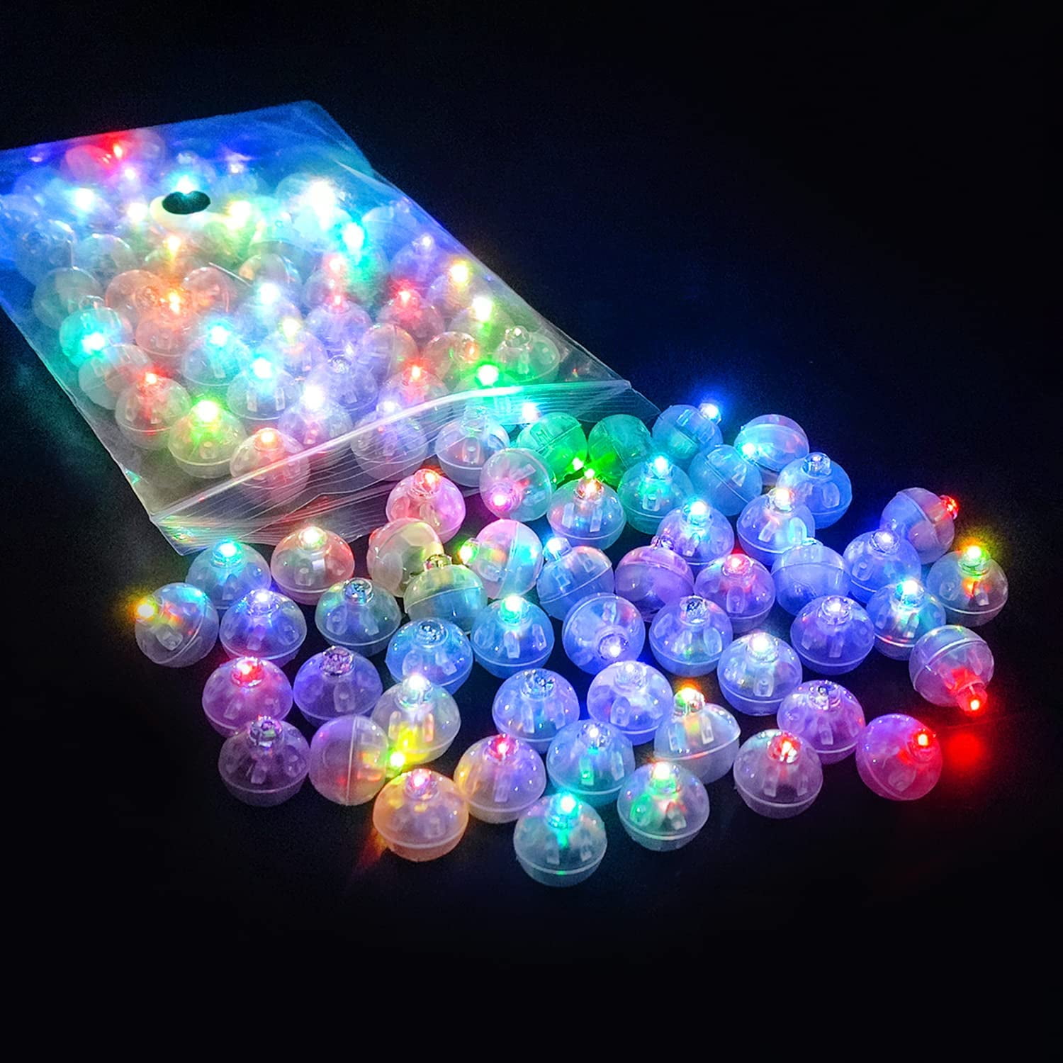 WIHE 50pcs Mini LED Lights, Paper Lantern Lights for Paper Lanterns, Balloons, DIY Model Party