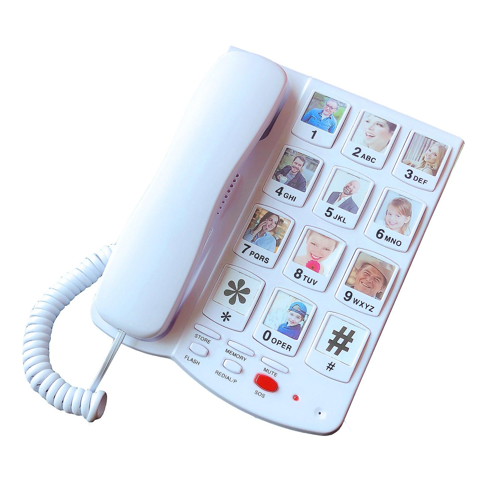 WIHE Big button corded phone for elderly seniors, large button landline
