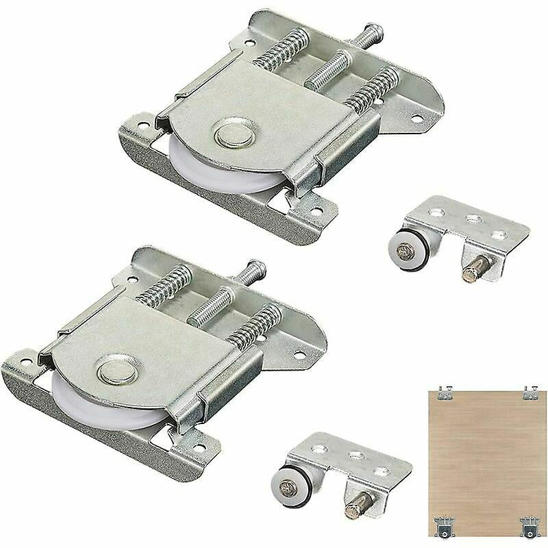 WIHE Set of 2 sliding pieces for wardrobe door, wheels, wheels, wheels, rollers, guides with