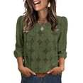 thumbnail image 1 of WIHOLL Blouses for Women Lace Tops Dressy 3/4 Length Sleeve Business Casual Outfits Vacation Spring Summer Clothes, 1 of 11
