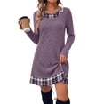 thumbnail image 1 of WIHOLL Long Sleeve Dress for Women Knit Tunic Sweater Dress Crew Neck Casual Fall Winter Dresses, 1 of 10