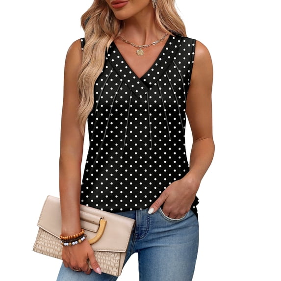 WIHOLL Tank Tops for Women V Neck Ruched Sleeveless Tops Loose Fit Flowy Womens Summer Tops Casual Comfortable Stylish Tees and Tanks