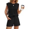 thumbnail image 1 of WIHOLL Two Piece Lounge Sets for Women Trendy Summer Clothes Pleated Tops Skort Vacation Cruise Workout Outfits, 1 of 11