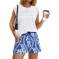 thumbnail image 1 of WIHOLL Two Piece Lounge Sets for Women Trendy Summer Clothes Pleated Tops Skort Vacation Cruise Workout Outfits, 1 of 11