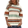 thumbnail image 1 of WIHOLL Women’s Blouses Tops Short Sleeve Knit Crochet Sweater Lightweight Pullover Crewneck for Spring Summer, 1 of 10