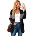thumbnail image 1 of WIHOLL Womens Cardigan Open Front Lightweight Long Sleeve Cardigans Casual Fall Clothes with Pockets Color Block, 1 of 9