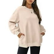 KUIDUHE WIHOLL Womens Oversized Sweatshirts Crewneck Long Sleeve Tops Fleece Pullover Fall Fashion Clothes with Pocket