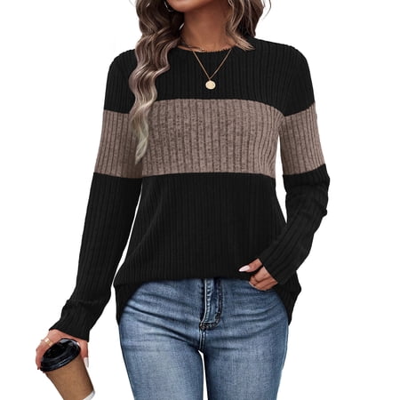 WIHOLL Womens Sweaters Long Sleeve Shirts Fall Outfits Early Fall Fashion 2026 Winter Clothing
