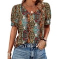 thumbnail image 1 of WIHOLL Womens Tops Vneck Puff Sleeve Buttons Summer Ladies Shirts Plus Size Blouses Dressy Casual Spring Outfits, 1 of 11