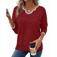 thumbnail image 1 of WIHOLL Womens V Neck Sweaters Pullover Cozy Lightweight Sweater Fall Long Sleeve Tops Winter Clothing 2026, 1 of 9
