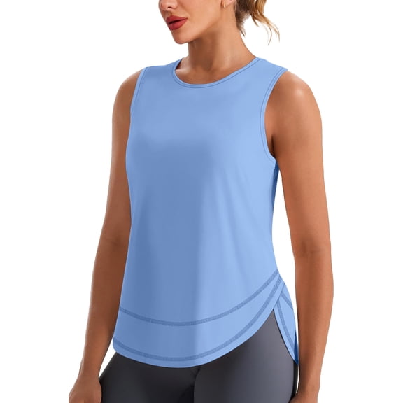 WIHOLL Womens Workout Tank Tops Lightweight Sleeveless Shirts for Women Loose Fit Tops for Athletic Running Tennis Yoga