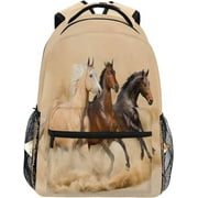 WIHVE Backpack Running Horses Casual Daypack School Rucksack Bookbags One_Size