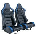 WIILAYOK 2 Pcs Racing Seats, Universal PVC Leather Bucket Seats Pair