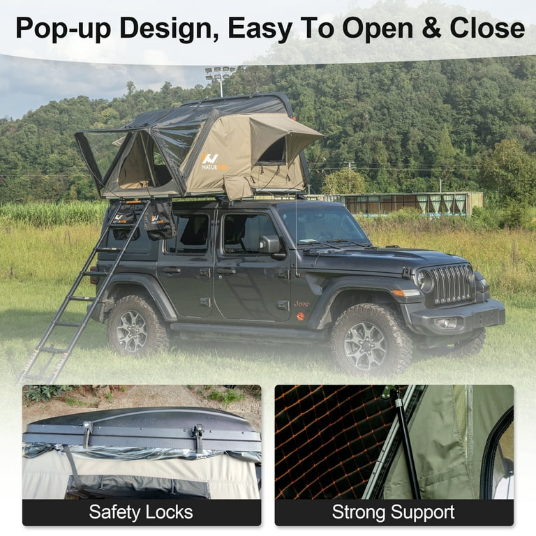 WIILAYOK Hard Shell Rooftop Tent for Outdoor Camping, Pop Up