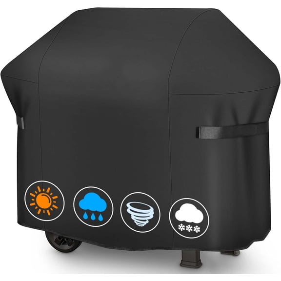 WIKCOVER 58-inch Grill Cover, 420D Heavy-Duty Waterproof Material, Fits Large Gas/Charcoal Grills from Weber, Nexgrill, Dyna-glo, and Other Brands