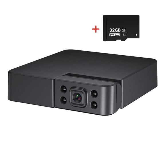 WIKCOVER Smart Mini Spy Wireless WiFi Camera 1080P HD Night Cam Home Security System with 32GB Card Two-Way Audio Hidden Surveillance Camera