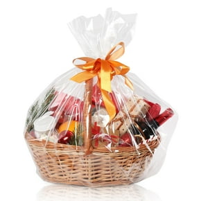 Clear Basket Bags, 24in x 30in Large Clear Cellophane Wrap for Clear Basket Bags, 24in x 30in Large Clear Cellophane Wrap for