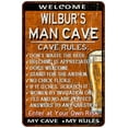 thumbnail image 1 of WILBUR'S Man Cave Rules Rusty Sign Garage Decor 8x12 108120051363, 1 of 1