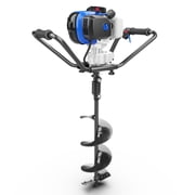 Wild Badger Power Auger Post Hole Digger 2.6HP 1.9KW Strong 53cc Gas Powered 8, Blue