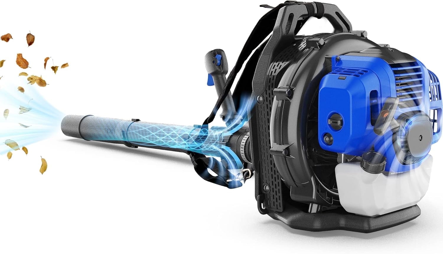 WILD BADGER POWER 53cc Backpack Leaf Blower, 853CFM 174MPH Gas Powered, Lightweight 19.6lbs for Leaf, Debris, Snow Cleanup