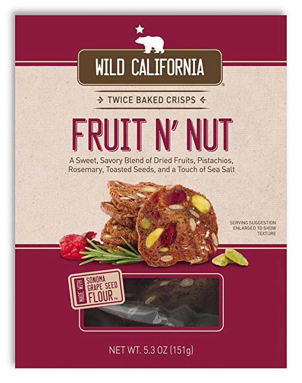 WILD CALIFORNIA Crisps Fruit N Nut, 5.3 Ounce, 1Pack