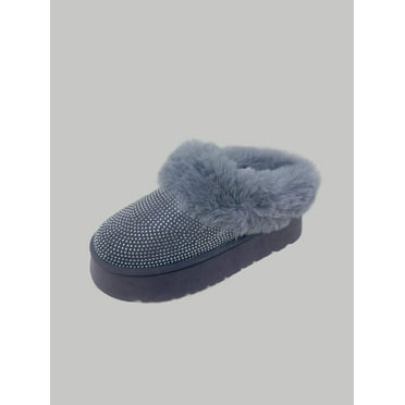 WILD DIVA Embellished Faux Fur Platform Booties