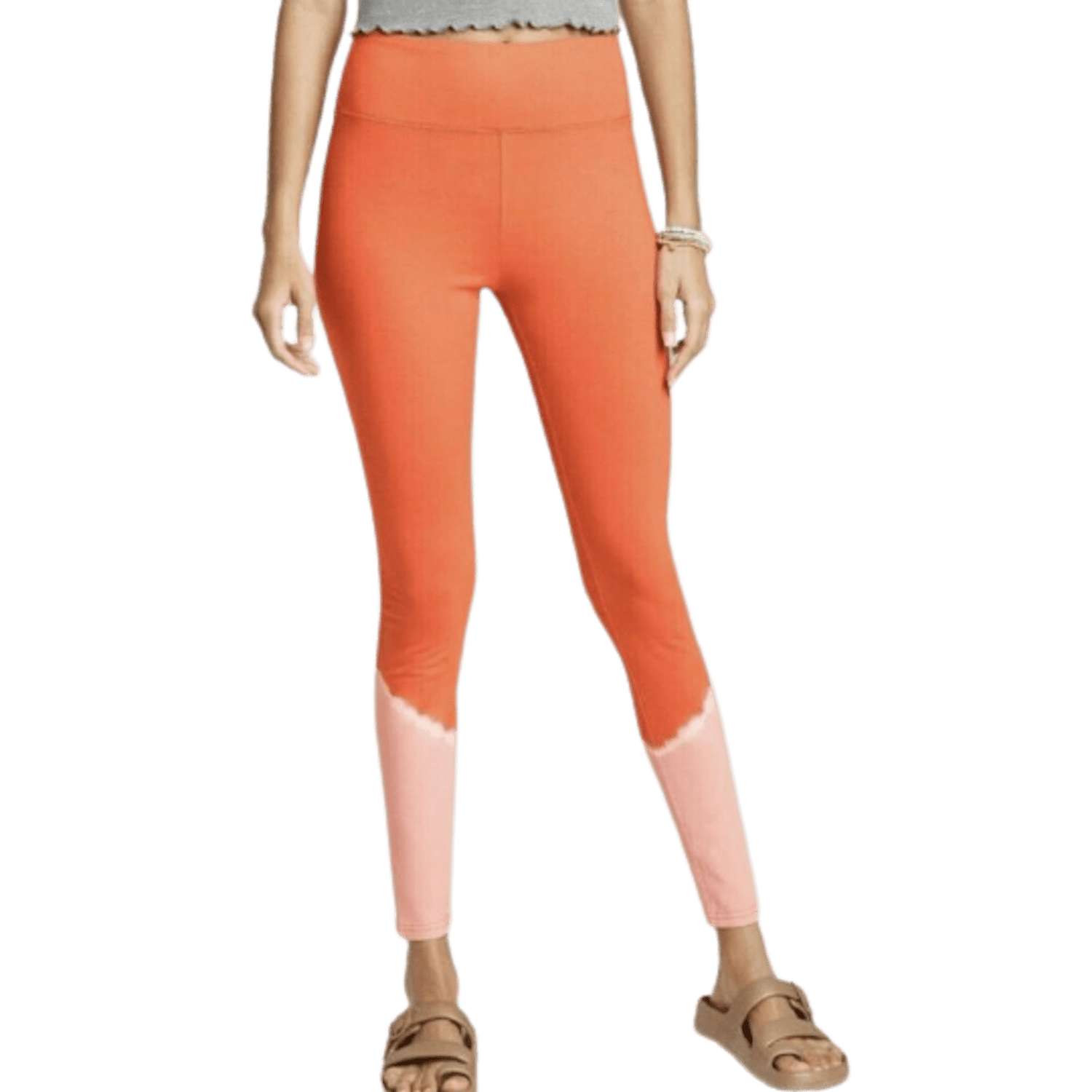 WILD FABLE Women's High-Waisted Leggings Tangerine Tie-Dye In Orange, XXL 