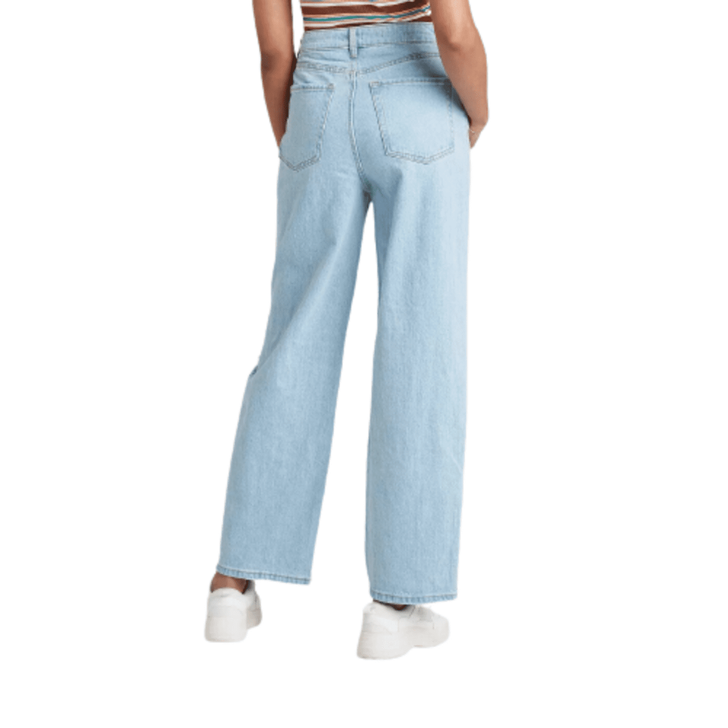 WILD FABLE Women's Super-High Rise Distressed Baggy Jeans In Light
