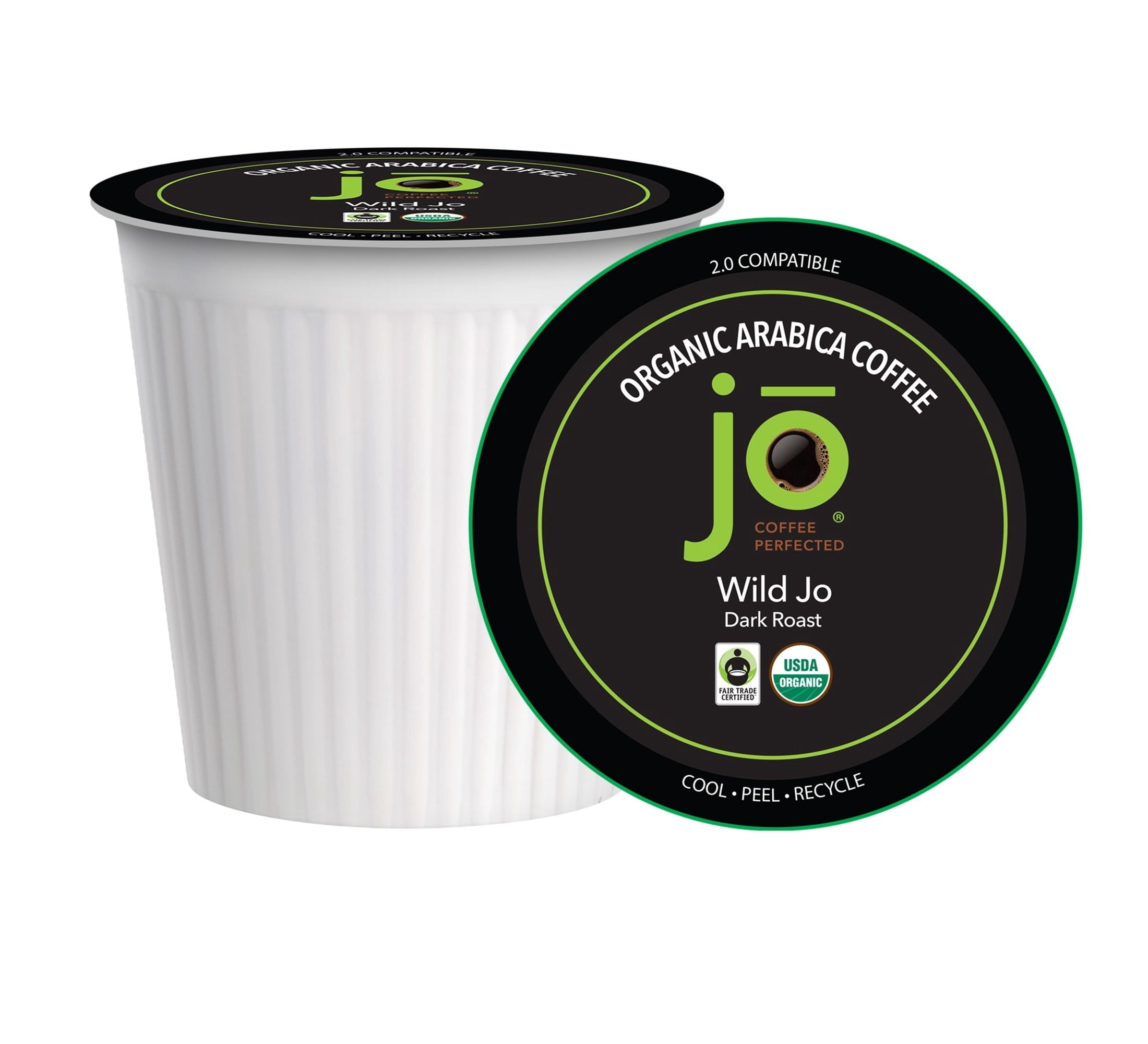 WILD JO: 18 Cups, Dark French Roast Organic Coffee for Keurig K-Cup Brewers, Bold Strong Rich Wicked Good, Fair Trade Certified, Non-GMO, Gluten Free (Sample Box)