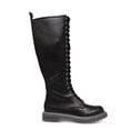 thumbnail image 1 of WILD PAIR Womens Black Lace Up Back Pull Tab Lug Sole Comfort Rylee Round Toe Block Heel Zip-Up Combat Boots 7 M, 1 of 4