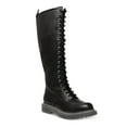 thumbnail image 1 of WILD PAIR Womens Black Lace Up Back Pull Tab Lug Sole Comfort Rylee Round Toe Block Heel Zip-Up Combat Boots 8.5 M, 1 of 4