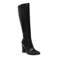 thumbnail image 1 of WILD PAIR Womens Black Padded Goring Daytonaa Pointed Toe Block Heel Zip-Up Heeled Boots 8 M, 1 of 4