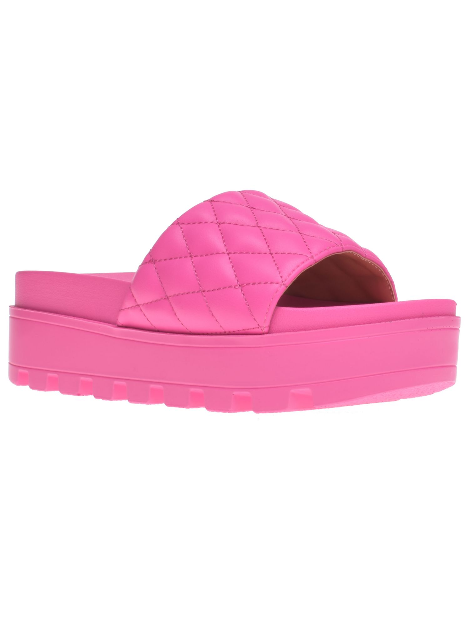 WILD PAIR Womens Pink 11/2" Platform Padded Comfort Elevated Round Toe