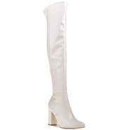 WILD PAIR Womens Pink 19.5 Height Slip Resistant Padded Stretch Bravy Pointed Toe Block Heel Zip-Up Heeled Boots M main image 1