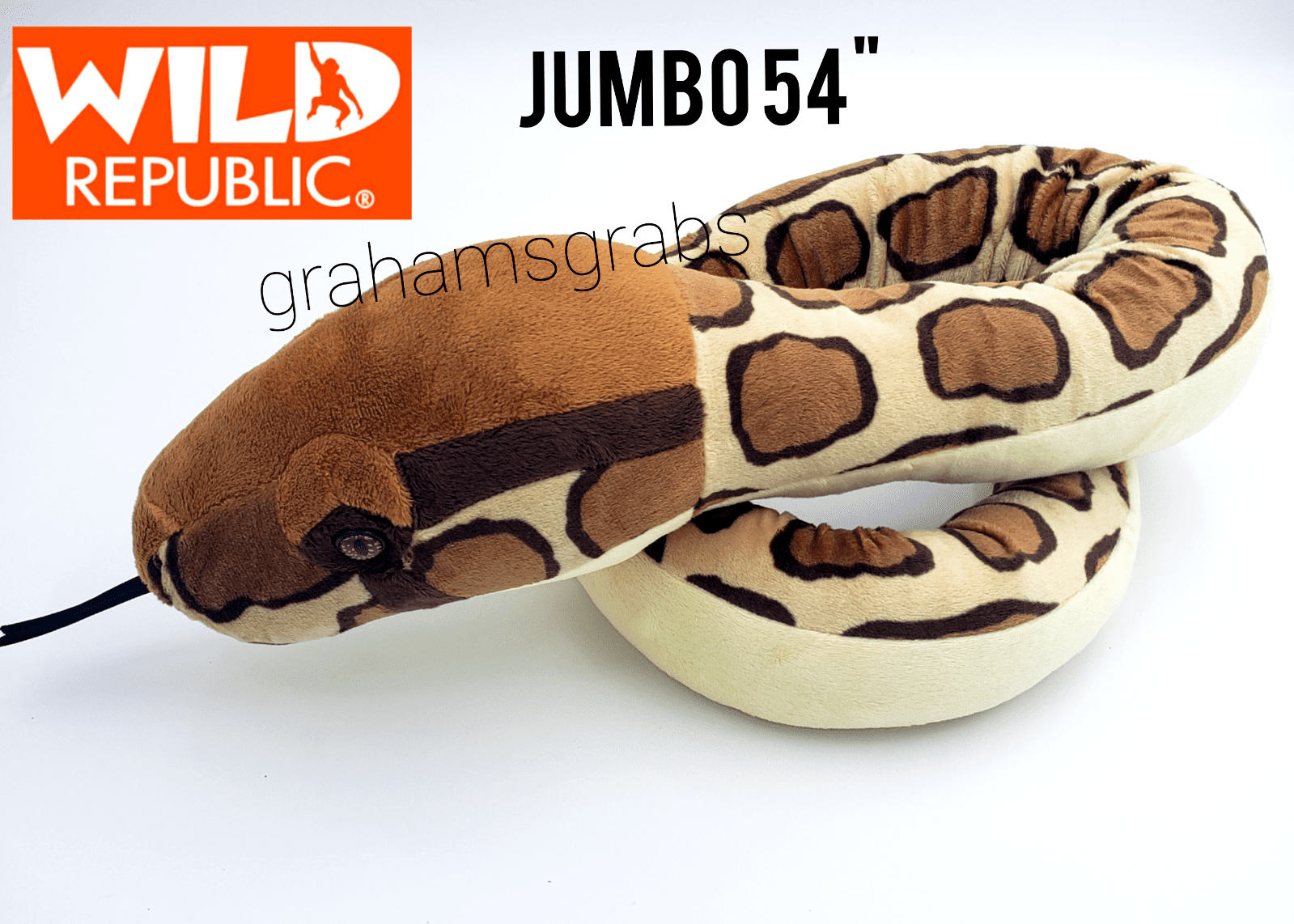 WILD REPUBLIC BURMESE PYTHON SNAKE HUGE JUMBO PLUSH STUFFED ANIMAL TOY ...