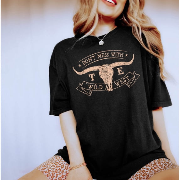 WILD WEST COW Garment Dyed Graphic T-Shirt