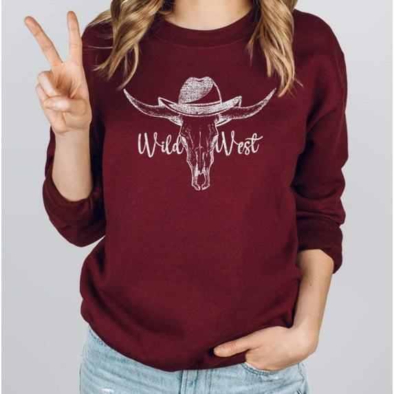 WILD WEST Graphic Unisex Fleece Pullover